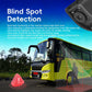 Black dual-lens rear-view DVR camera module with forward-facing lenses for monitoring