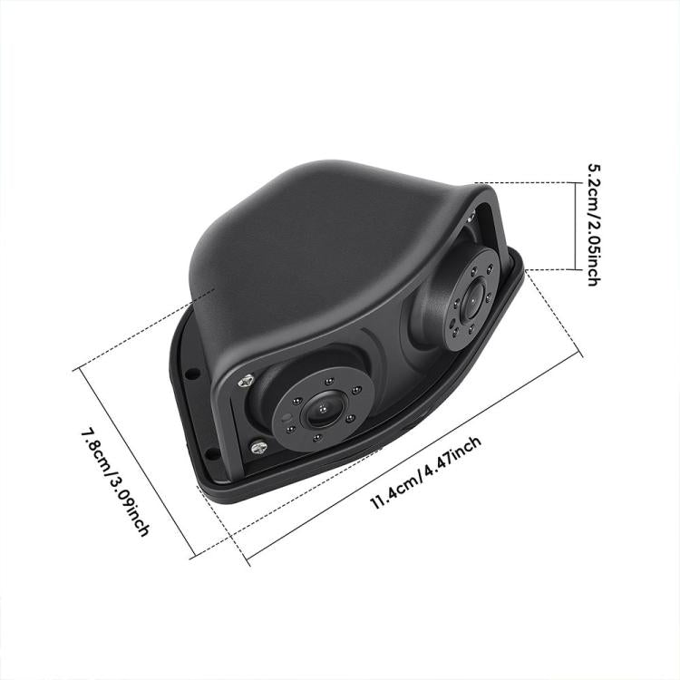 Compact black rear camera module with adjustable lens and mounting base