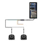 Wired rear-view touchscreen monitor kit with two cameras and connecting cables
