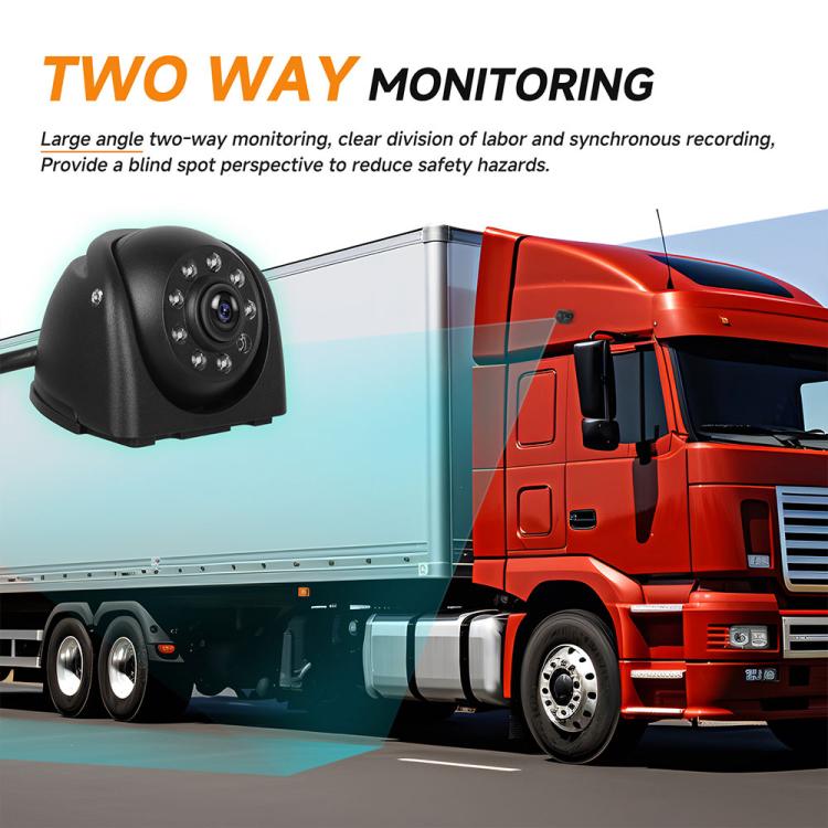 Truck rear-view camera set with monitor display for two-way monitoring