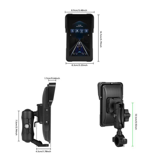 5 inch Vertical Motorcycle Portable Waterproof CarPlay GPS Navigator, Standard, Standard+Tire Pressure Monitor