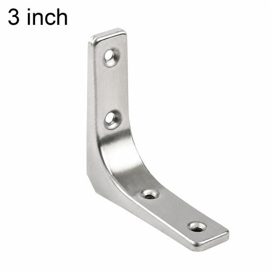 Simple Stainless Steel Right Angle Curved L-Shaped Wall Storage Shelf Support Braces, 3 inch, 4 inch, 5 inch, 6 inch, 8 inch, 10 inch, 12 inch