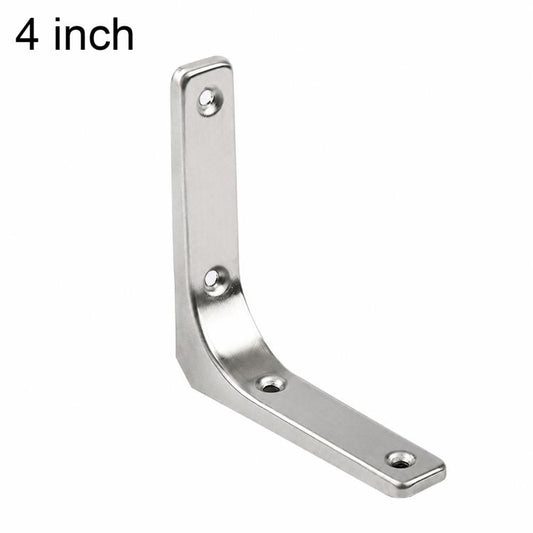 Simple Stainless Steel Right Angle Curved L-Shaped Wall Storage Shelf Support Braces, 3 inch, 4 inch, 5 inch, 6 inch, 8 inch, 10 inch, 12 inch