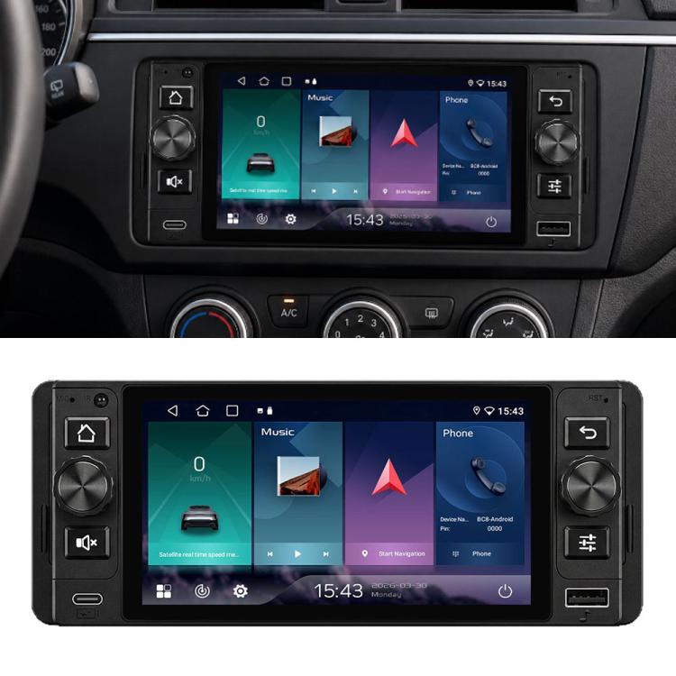 5 inch Single Din Android 15 Center Console CarPlay Car Video Navigation, Standard, Standard+Reversing Camera+Mic