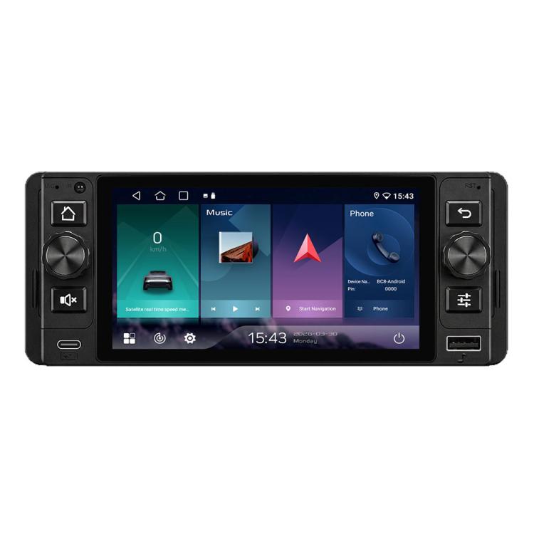 5 inch Single Din Android 15 Center Console CarPlay Car Video Navigation, Standard, Standard+Reversing Camera+Mic