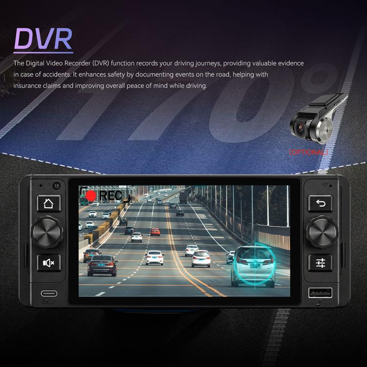 5 inch Single Din Android 15 Center Console CarPlay Car Video Navigation, Standard, Standard+Reversing Camera+Mic