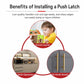 Push-to-open cabinet latch benefits graphic