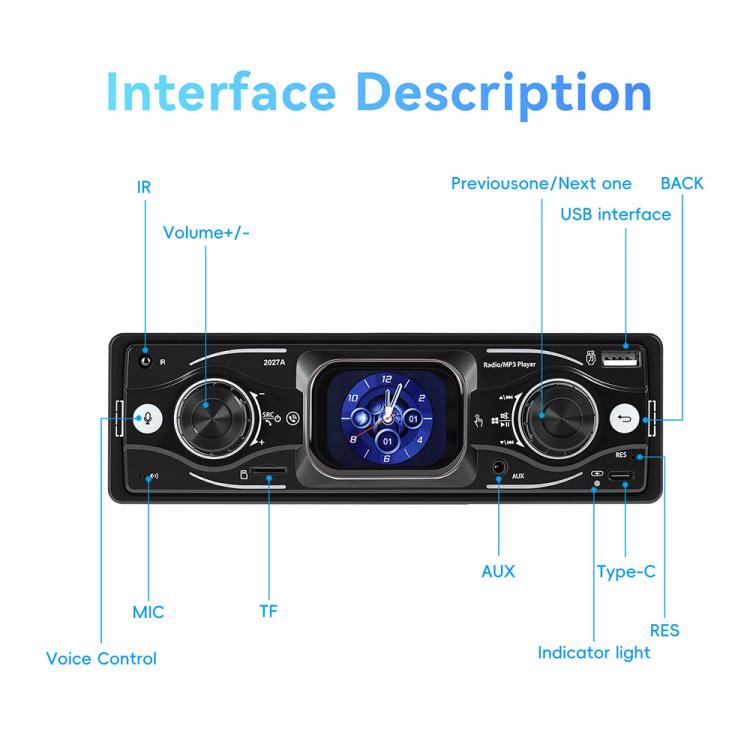2.17 inch Car HD Touchable Screen Single Din MP5 Player, Standard, Standard+64GB memory card