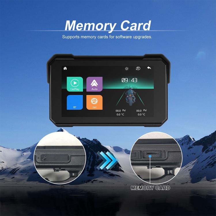 5 inch Motorcycle Wireless CarPlay and Android Auto Display Screen Navigator, Standard, with Tire Pressure Sensor