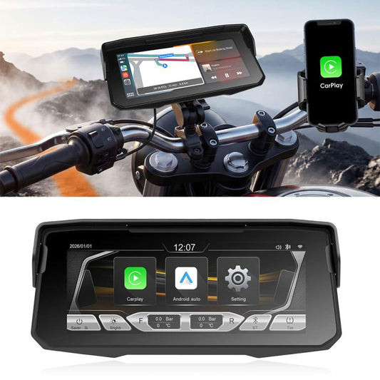 6.86 inch Motorcycle Wireless CarPlay and Android Auto Display Screen Navigator, Standard, with Tire Pressure Sensor