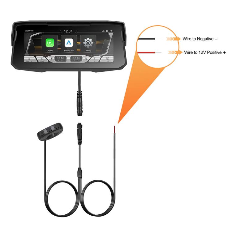 6.86 inch Motorcycle Wireless CarPlay and Android Auto Display Screen Navigator, Standard, with Tire Pressure Sensor