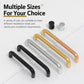 Multiple-size aluminum cabinet pull handles in black, silver, gold, and bronze finishes