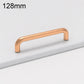Aluminum cabinet pull handle, 128mm, gold tone U-shaped bar