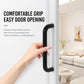 Black aluminum cabinet pull handle with a hand gripping for easy door opening