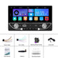 Car MP5 player head unit with included wiring, antenna, mic, and mounting bracket