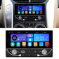 Car MP5 player head unit with colorful menu icons and FM radio display