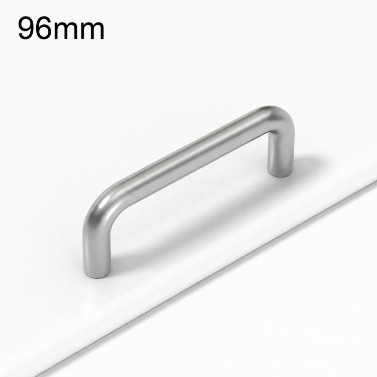Stainless steel cabinet door pull handle, 96mm U-shaped bar.