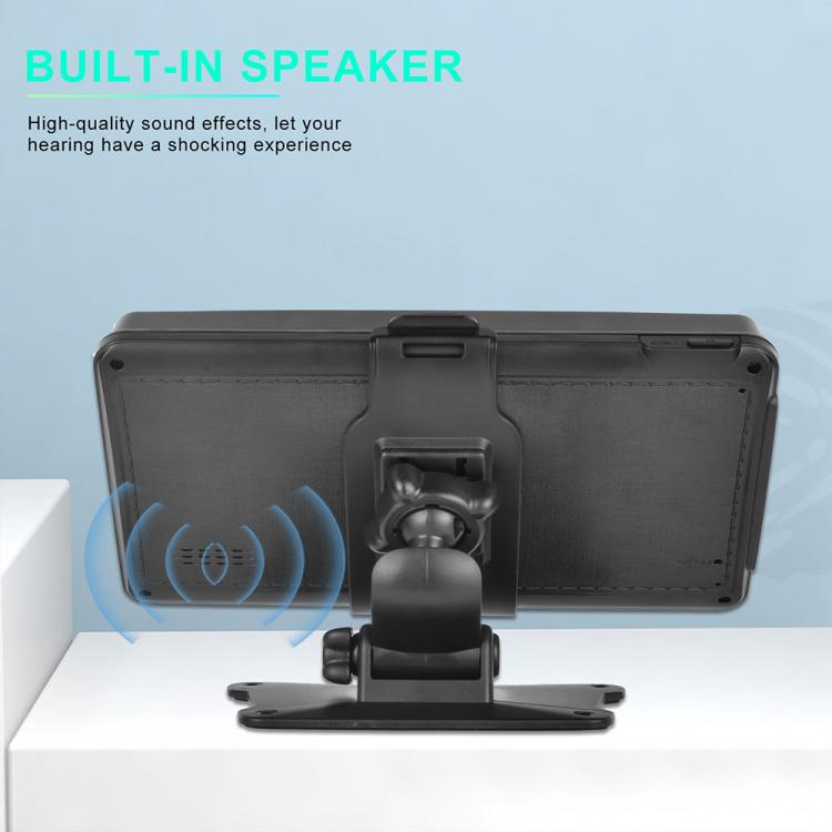 Portable car touchscreen monitor back view with built-in speaker grille