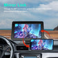 Car dashboard wireless display showing mirrored smartphone content, black frame