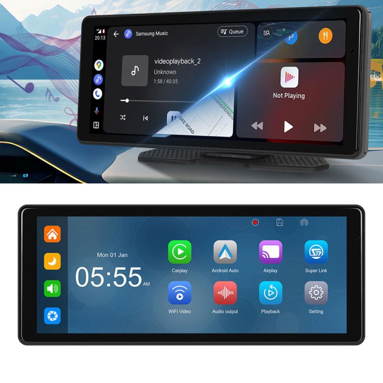 8.1-inch car navigation screen with touchscreen and app icons, CarPlay-ready display