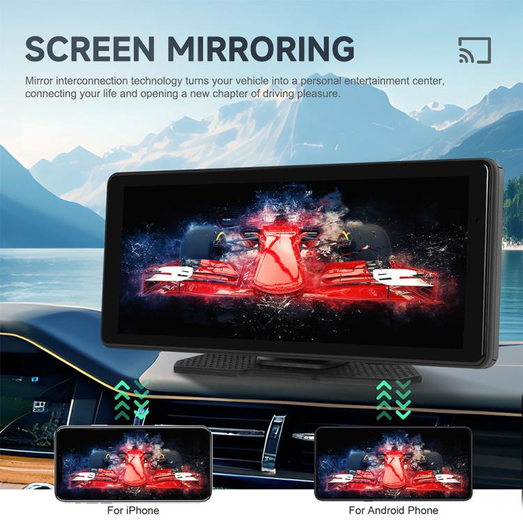 8.1-inch car navigation screen with screen mirroring, showing connected phone views