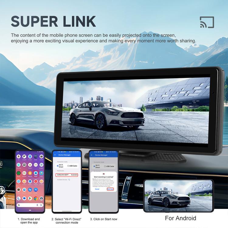 8.1-inch car navigation screen with device projection features and app icons