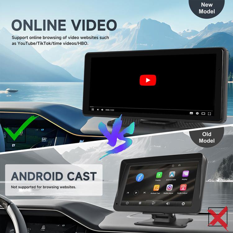Portable navigation screen for online video playback with Android cast indicator