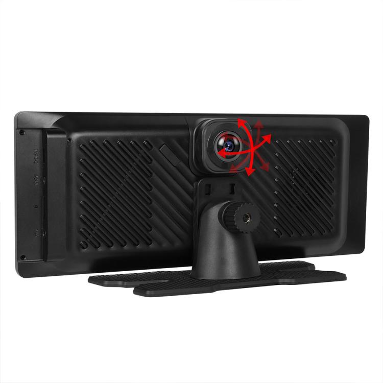 Portable car navigation screen with rear camera module and mounting bracket