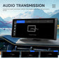 8.1-inch portable car navigation screen showing audio transmission options