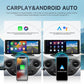 Portable car navigation screen with CarPlay and Android Auto connection panels