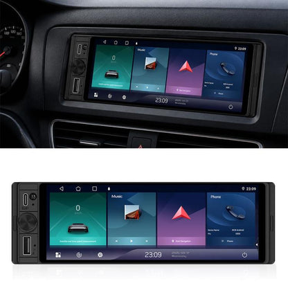 Universal 6.28 inch Single-DIN Car Center Console Display with CarPlay & Android Auto Function, Standard, with AHD Camera + Microphone