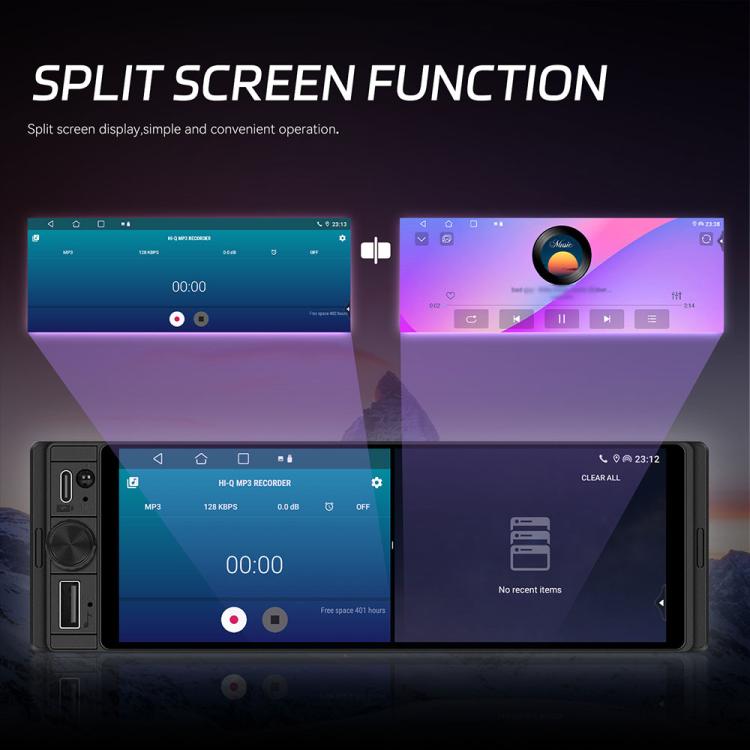 Universal 6.28 inch Single-DIN Car Center Console Display with CarPlay & Android Auto Function, Standard, with AHD Camera + Microphone