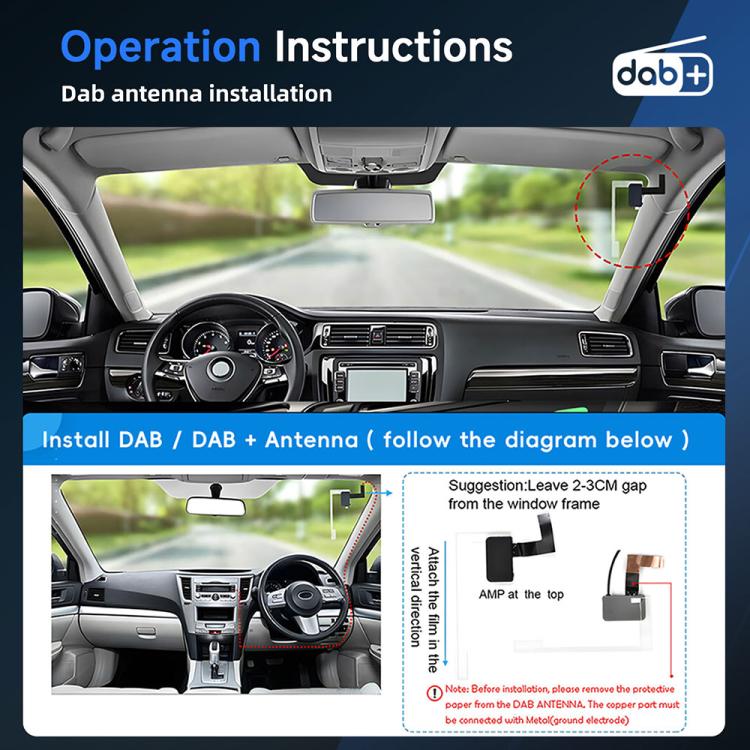 Dashboard with a mounted 7-inch dual-DIN car MP5 player for DAB installation