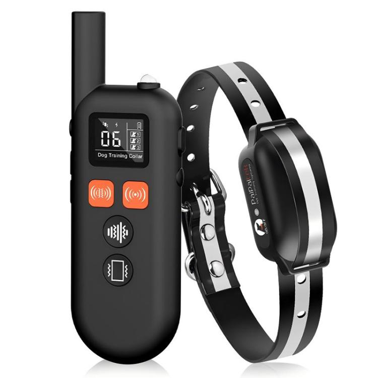 Ultrasonic bark-control dog training collar with remote, black controller and strap