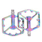 Rainbow colorful mountain bike pedals with dual platform and grip pins