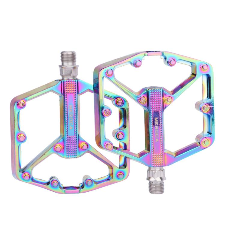 Rainbow colorful mountain bike pedals with dual platform and grip pins