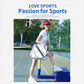 Komers tennis sports bag, white with navy trim, carried by a player at the court.