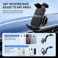 Rotating base magnetic car phone holder with smartphone clamp and vent mount, black.