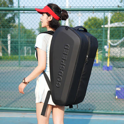 GODSPEED 3D Hard-Shell Tennis Badminton Rackets Large-Capacity Storage Sports Backpack, G2505