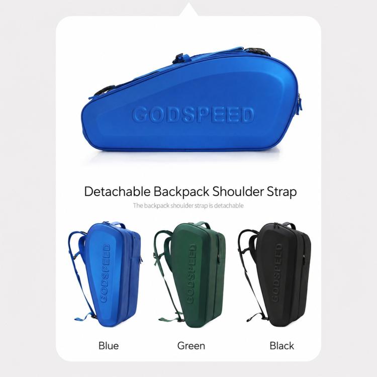 GODSPEED 3D Hard-Shell Tennis Badminton Rackets Large-Capacity Storage Sports Backpack, G2505