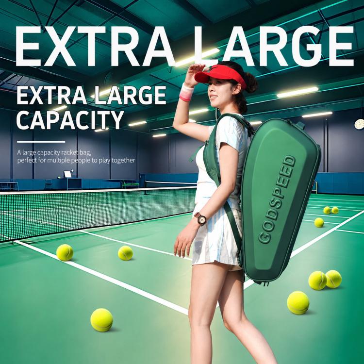 GODSPEED 3D Hard-Shell Tennis Badminton Rackets Large-Capacity Storage Sports Backpack, G2505