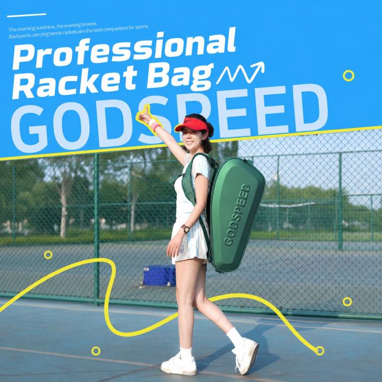 GODSPEED 3D Hard-Shell Tennis Badminton Rackets Large-Capacity Storage Sports Backpack, G2505