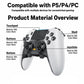 Black and white wireless game controller with textured grips and dual joysticks
