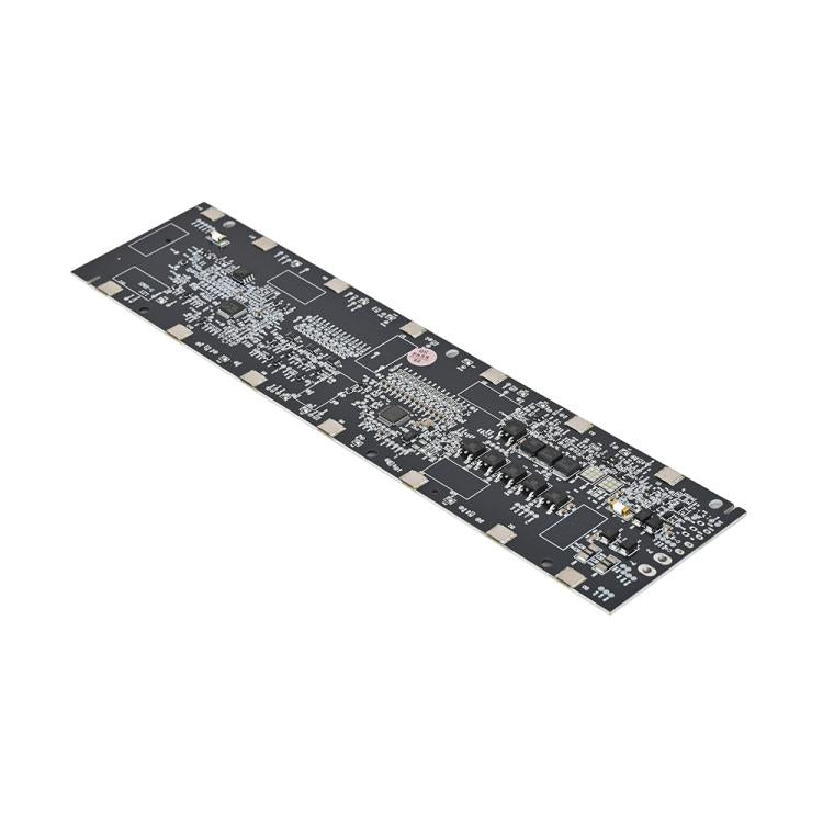 Electric scooter BMS circuit board, black PCB with white circuitry and small round pad