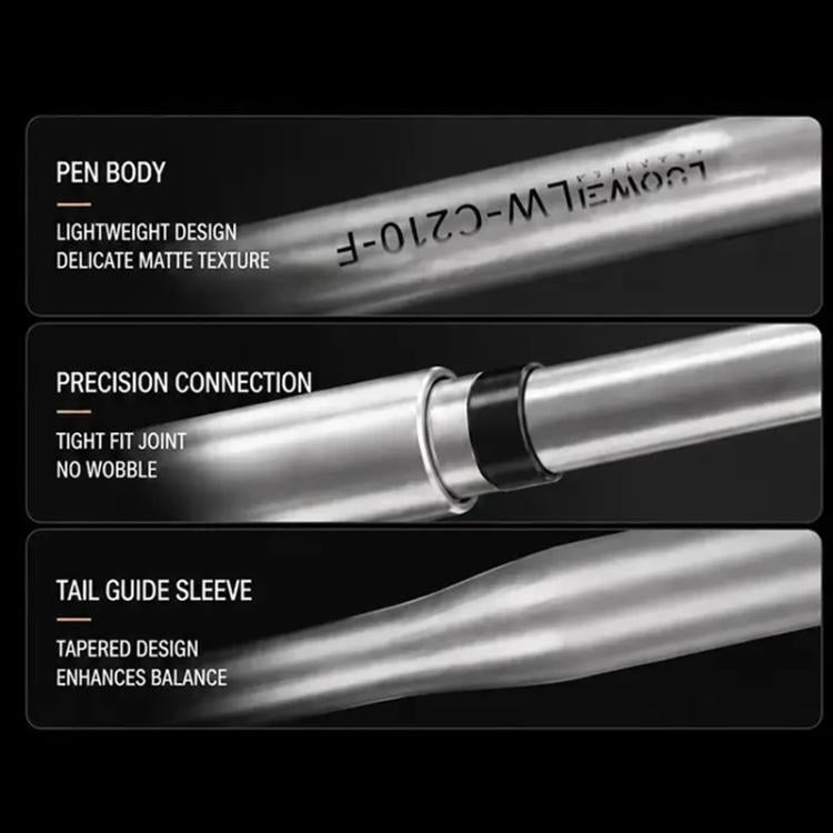 Soldering pen handle detail showing barrel, coupling, and guide sleeve