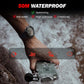 Men's black waterproof smartwatch on wrist with round face