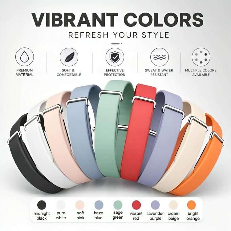 Solid Color PU Leather Loop Watch Band, For Google Fitbit Air