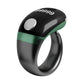 Adjustable smart prayer counter ring, black with green accent band and silver button