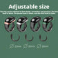 Adjustable smart prayer counter ring set with size levels, black with accent bands