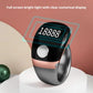 Black adjustable prayer counter ring with bright screen and rose-gold accent band